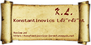 Konstantinovics Lóránt névjegykártya