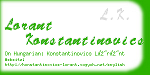 lorant konstantinovics business card